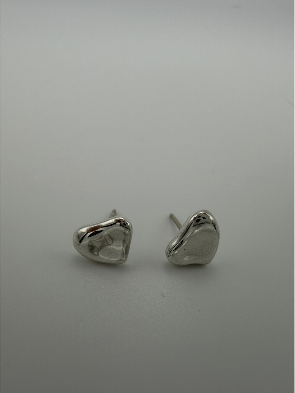 Tiffany & Co. Elsa Peretti 10mm Full Heart Stud Earrings Silver 925 (No Backs)